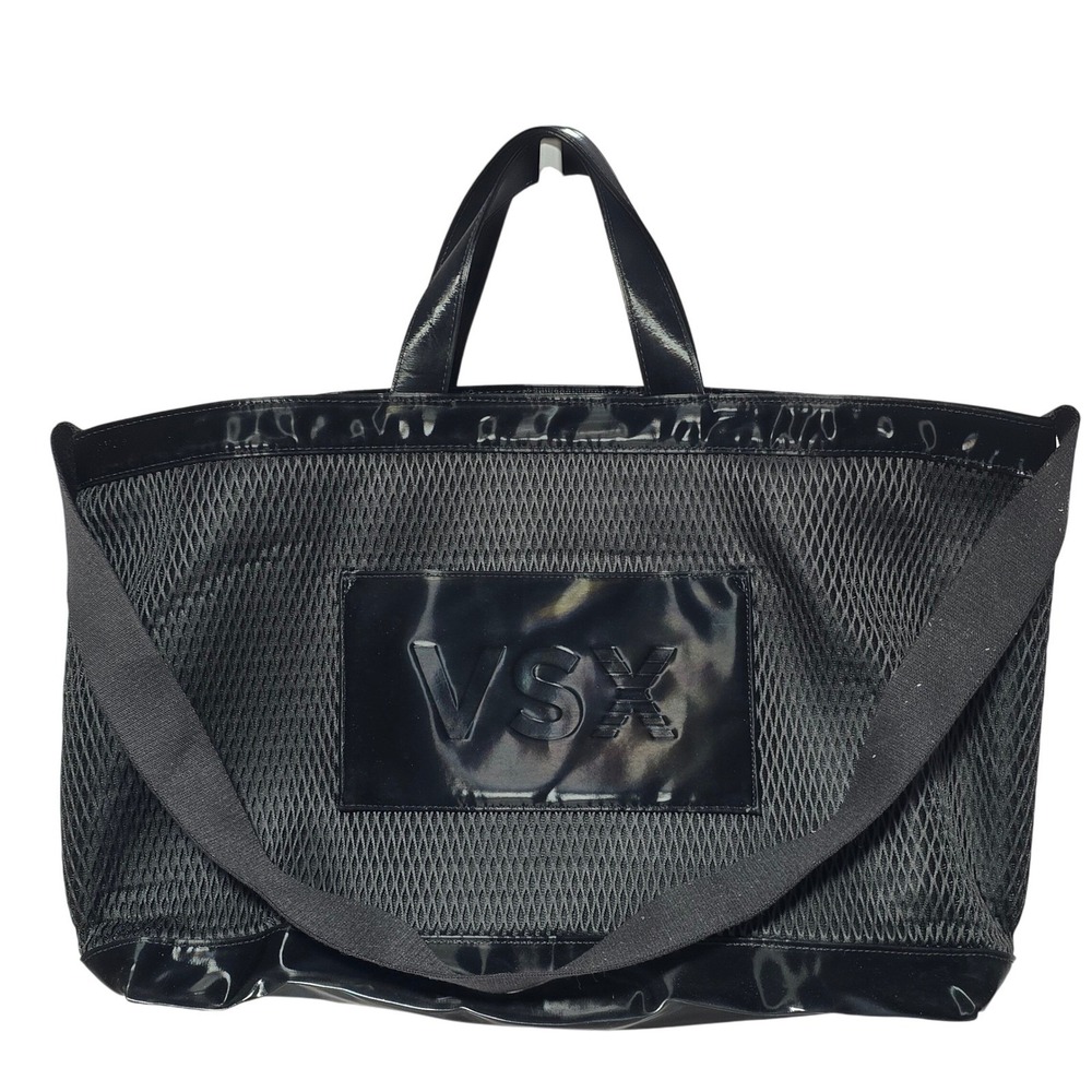 Victoria's Secret VSX Black Mesh Tote Bag Gym Travel Beach Sporty